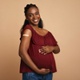 Happy vaccinated pregnant woman