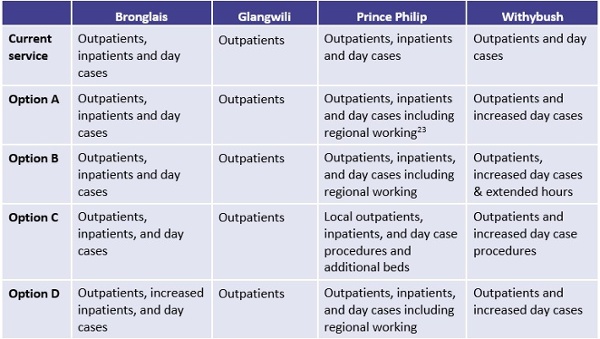 Table 6: Consultation options – orthopaedic services