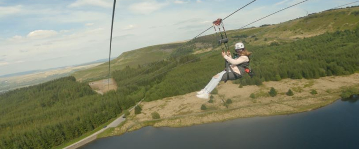 Person on zip wire