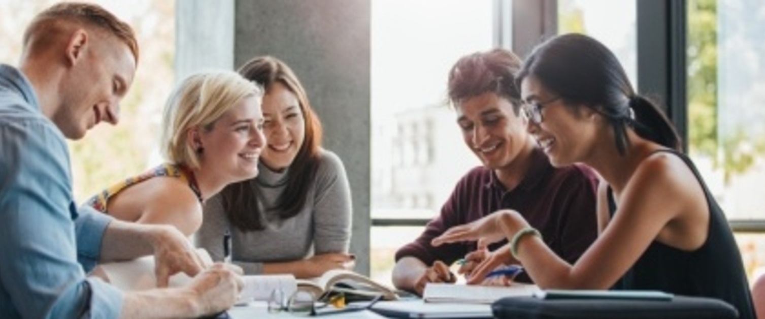 Students studying together