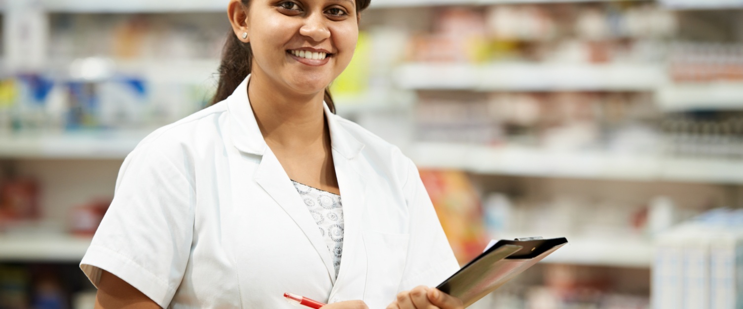 Pharmacists standing in a pharmacy