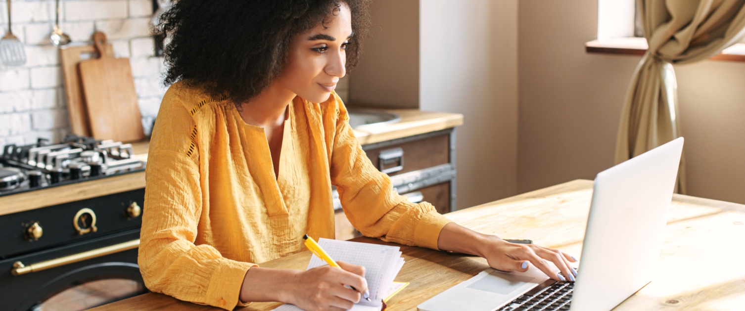 Lady using a laptop