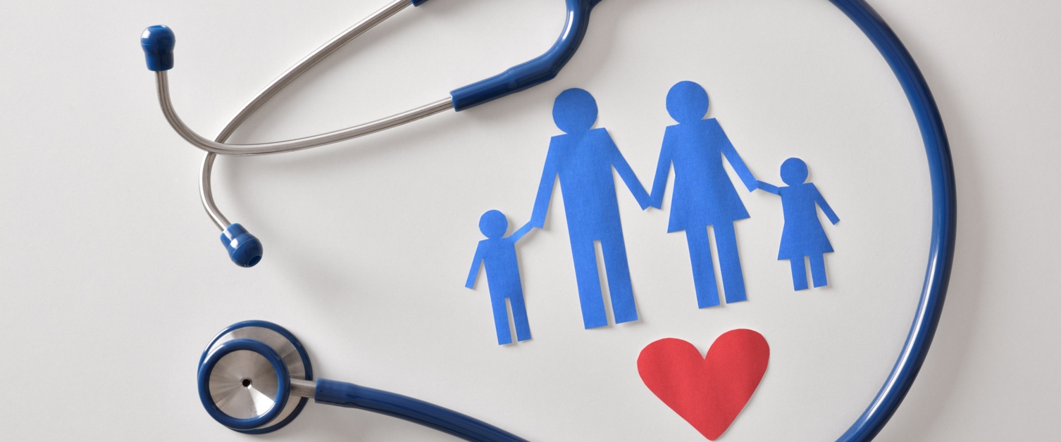 Stethoscope surrounding a family