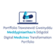 Digital Medicines Transformation Portfolio logo featuring a laptop screen showing pills