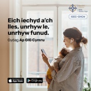 NHS Wales App - 'Anytime, anywhere' 9 - 1200x1200 (Welsh)