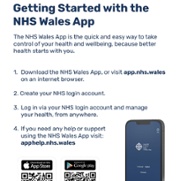 NHS Wales App - Getting Started flyer (English)