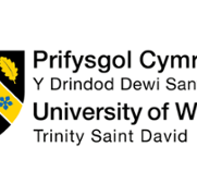 Logo for University of Wales Trinity Saint David featuring a yellow and black shield