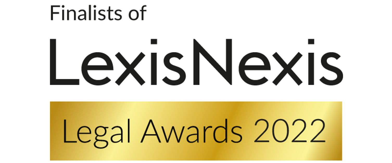 Finalist of LexisNexis Legal Awards 2022 Gold Banner