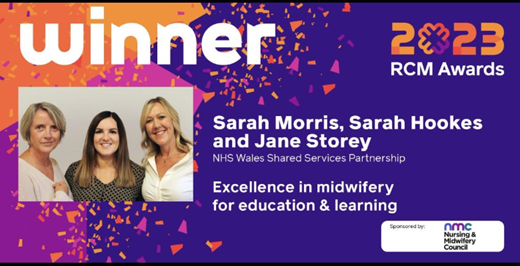 2023 RCM Awards winner photo of Sarah Morris, Sarah Hookes and Jane Storey