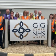 Cabinet Secretary Jeremy Miles with NWSSP staff