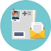Internal mail and medical record icon