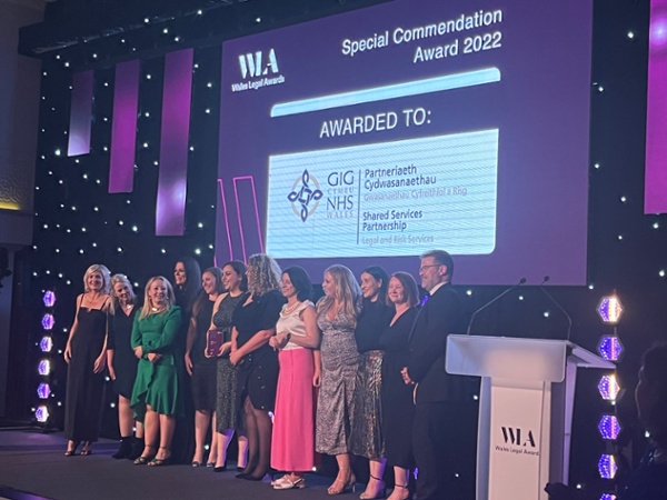 Legal and Risk accepting Special Commendation Award at Wales Legal Awards 2022