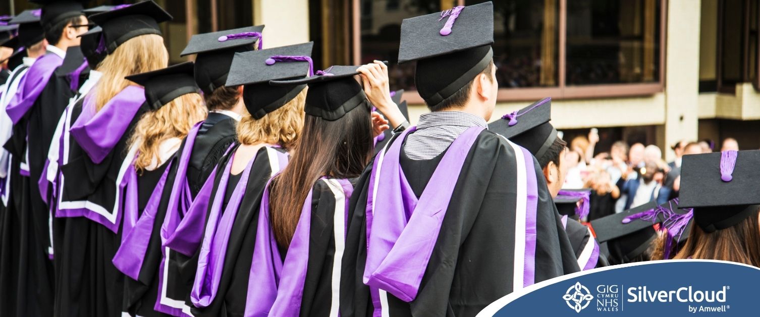 Students at graduation ceremony.