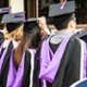 Students at graduation ceremony.