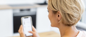 Woman looking at mobile phone