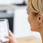 Woman looking at mobile phone