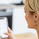 Woman looking at mobile phone