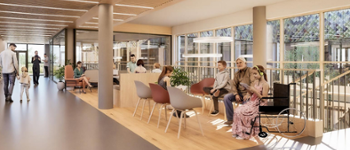 Illustration of he proposed Health and Wellbeing Hub in Newtown