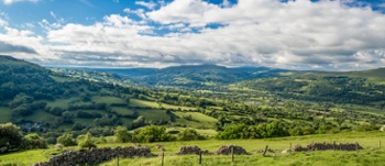 View of Brecon Beacons in Powys