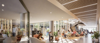 Illustration of interior of health and wellbeing hub