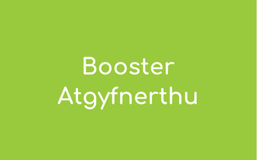 Text graphic - green background with text - Booster