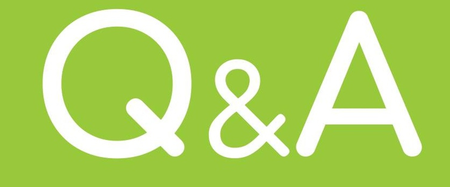 green text graphic with white q&a letters