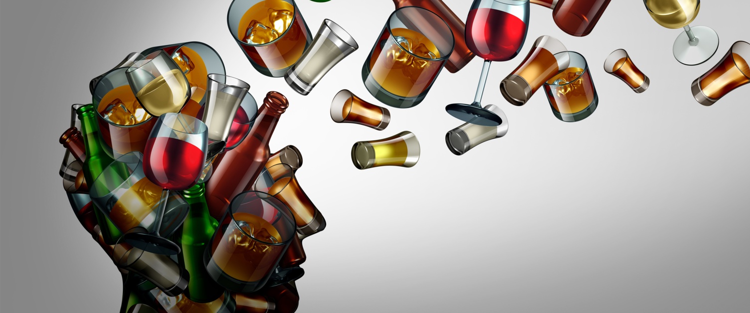 Alcohol education and awareness of the risk or dangers of drink consumption as a 3D illustration.