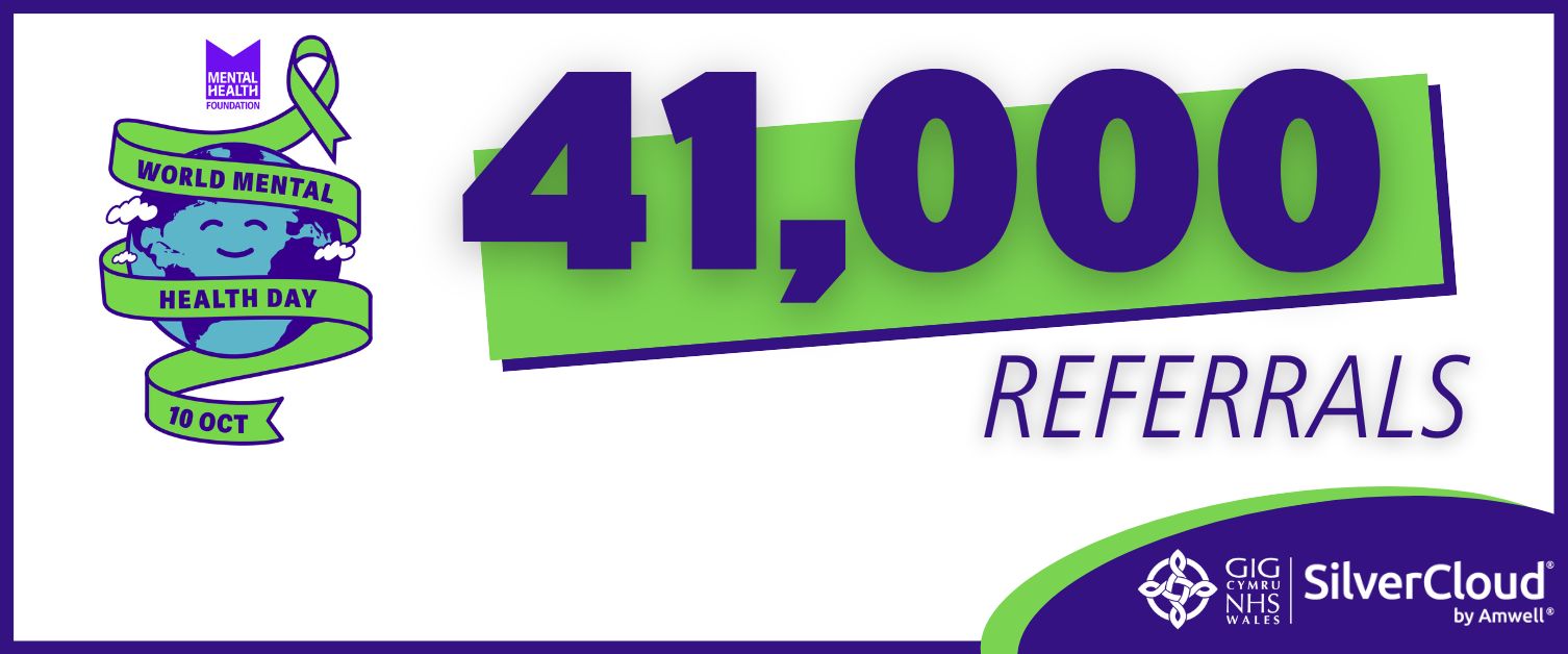 Text Reads: Mental Health Day 10th October. 41,000 Referrals