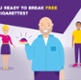Cartoon graphic - four people with text - are you ready to break free from cigarettes?