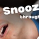 Text Reads: Snooze through Winter. Close up image of man sleeping with head on pillow