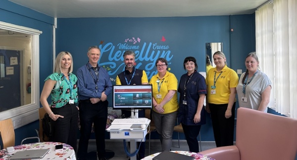 Left to Right: Sue Hamer, PTHB Head of Digital Programmes, James Goddard, DHCW Hospital e-Prescribing Lead, Mo Abdelkafi, PTHB Principal Pharmacist, Bethan Perry, PTHB Senior Pharmacy Technician, Ffion Thomas, DHCW Senior Clinical Informatician, Emma Dodg
