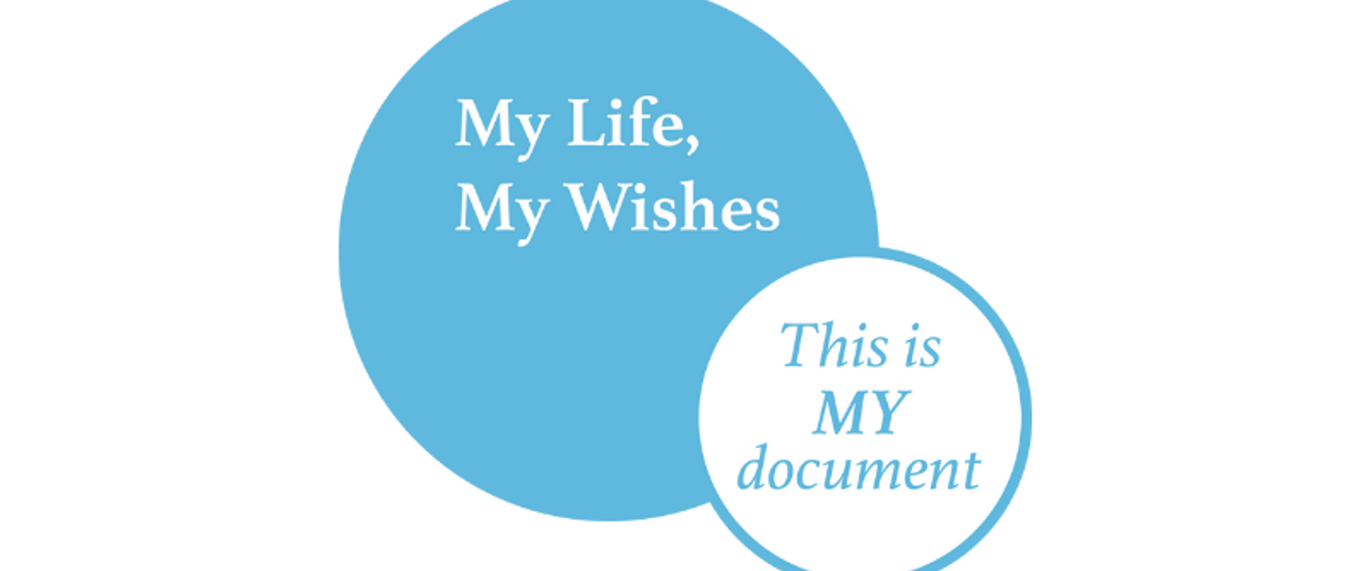 My Life My Wishes logo - two blue circles with text inside - My Life My Wishes - This is my document