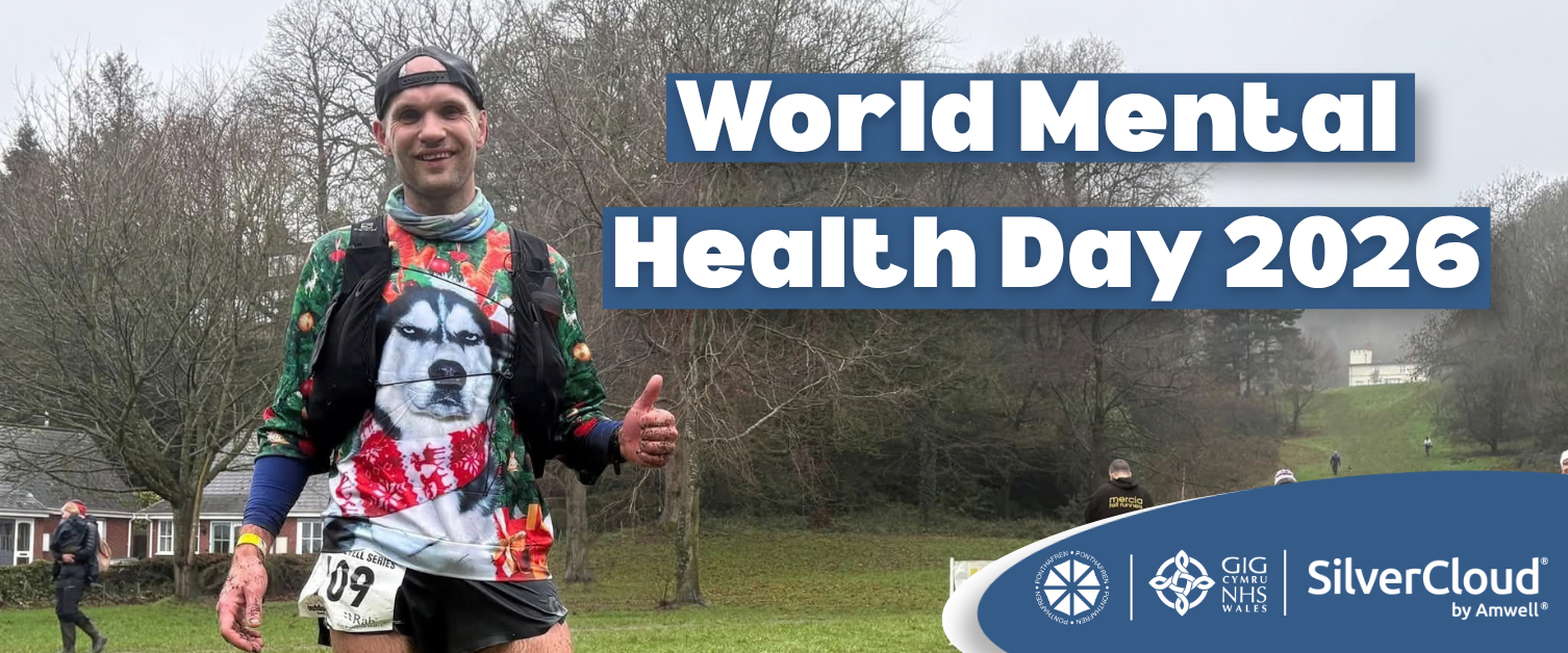 Text Reads: World Mental Health Day 2026. Image of Wayne in running setting.