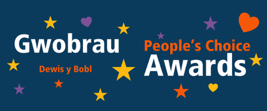 Dark background with stars and hearts and colourful text: People