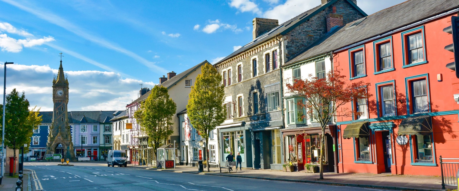 View of Machynlleth high street