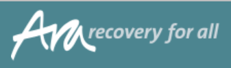 Green background with white writing - "ARA - recovery for all"
