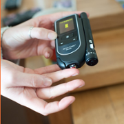 Patient testing their blood glucose level