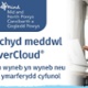 Testun yn Darllen: Cymorth iechyd meddwl cymysg Cael cymorth wyneb yn wyneb neu dros y ffôn gydag ymarferydd cymysg. Delwedd o ddyn a menyw yn eistedd o flaen gliniadur
