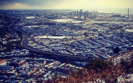Port Talbot in the snow