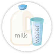 milk and water