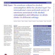 An international cross-sectional survey of emotions associated with alcohol consumption and influence on drink choice in different settings