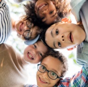 Happy kids stock circle