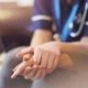 Nurse consoling patient