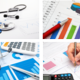 The image shows 4 pictures including a stethoscope and a graphs to show a range of data visualisation tools.