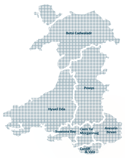 The image shows a map of wales