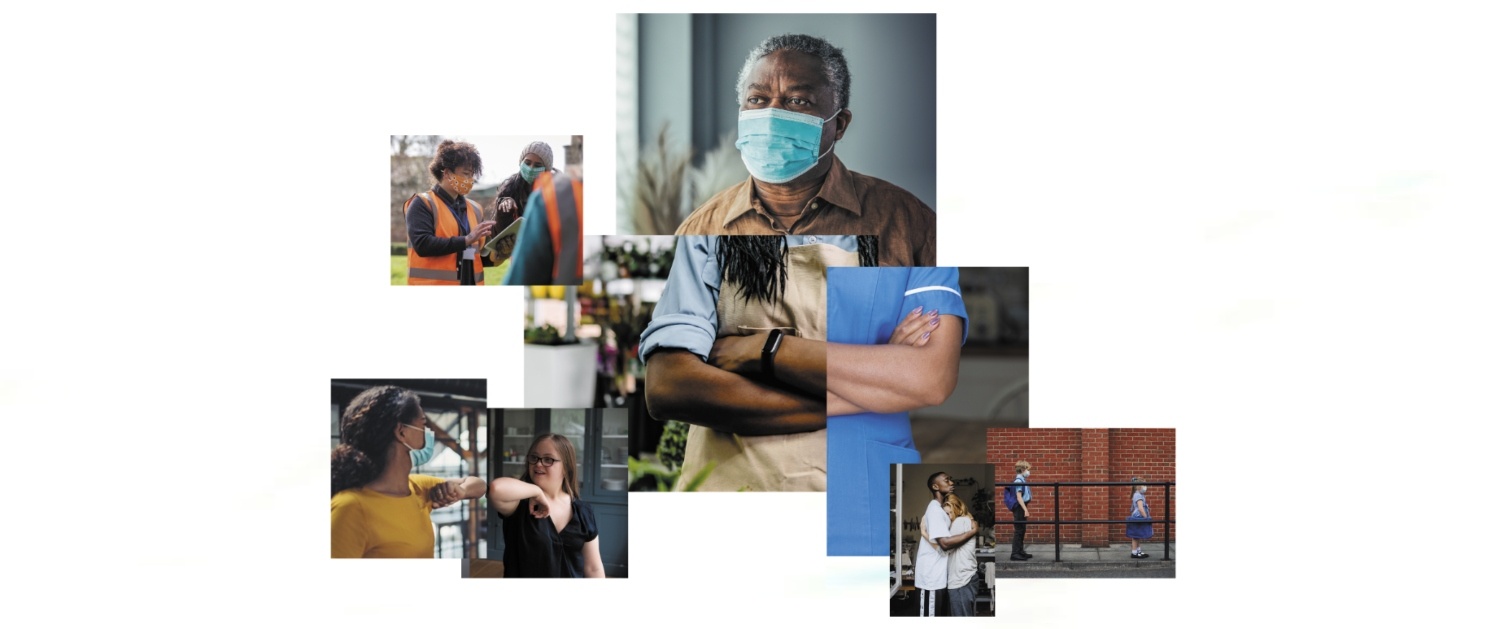 A collage of people impacted by the coronavirus pandemic.