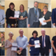 A collage of award winners being presented with their certificates.