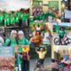 A collage of smiling people who are fundraising for Velindre.