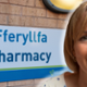 A photo of Chief Pharmacist Bethan Tranter smiling in front of a 
