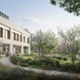 The new Velindre Cancer Centre and its surrounding garden.